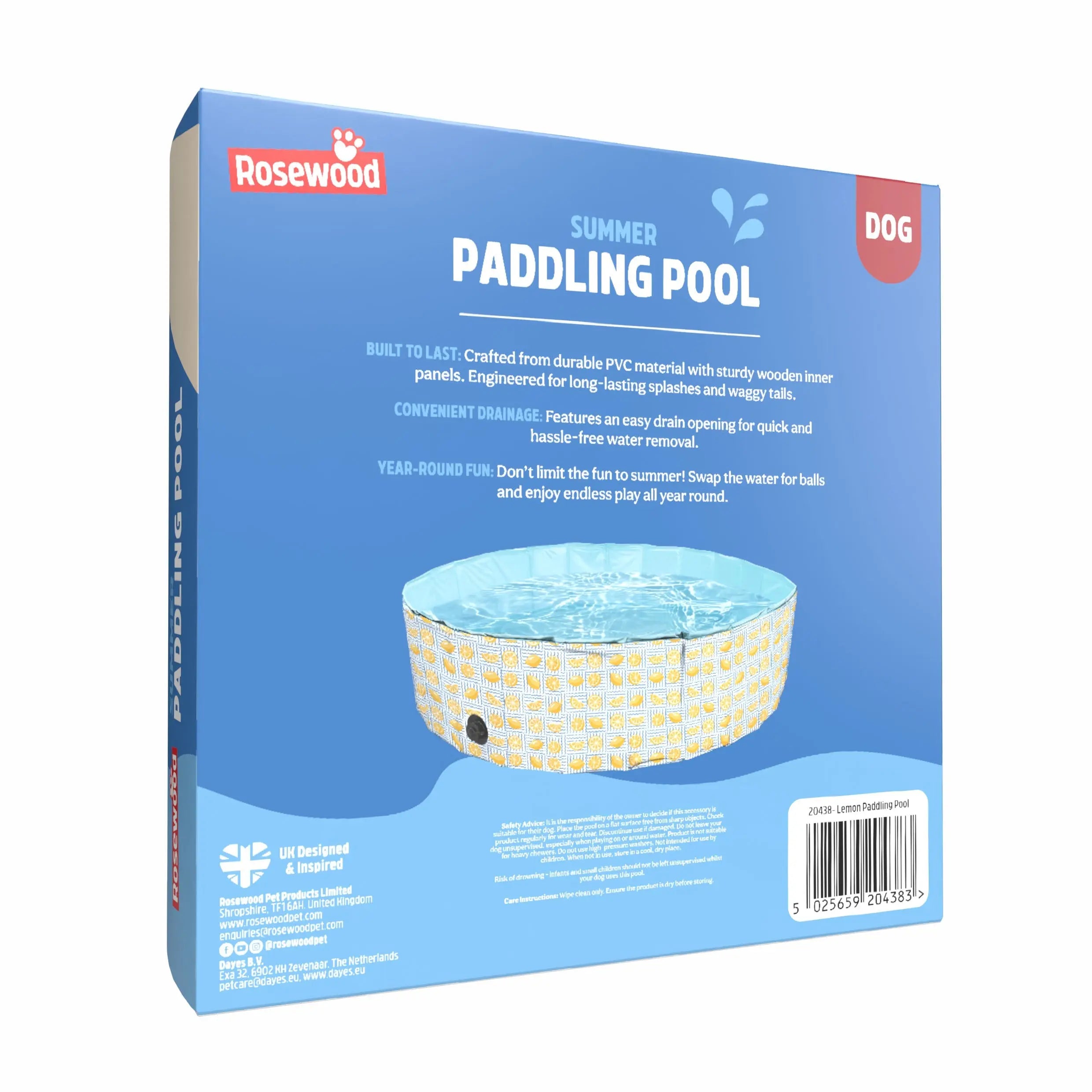 Lemons Paddling Pool for Dogs Rosewood