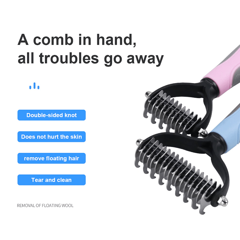 Dual Head Safe Dematting Comb PetsPark
