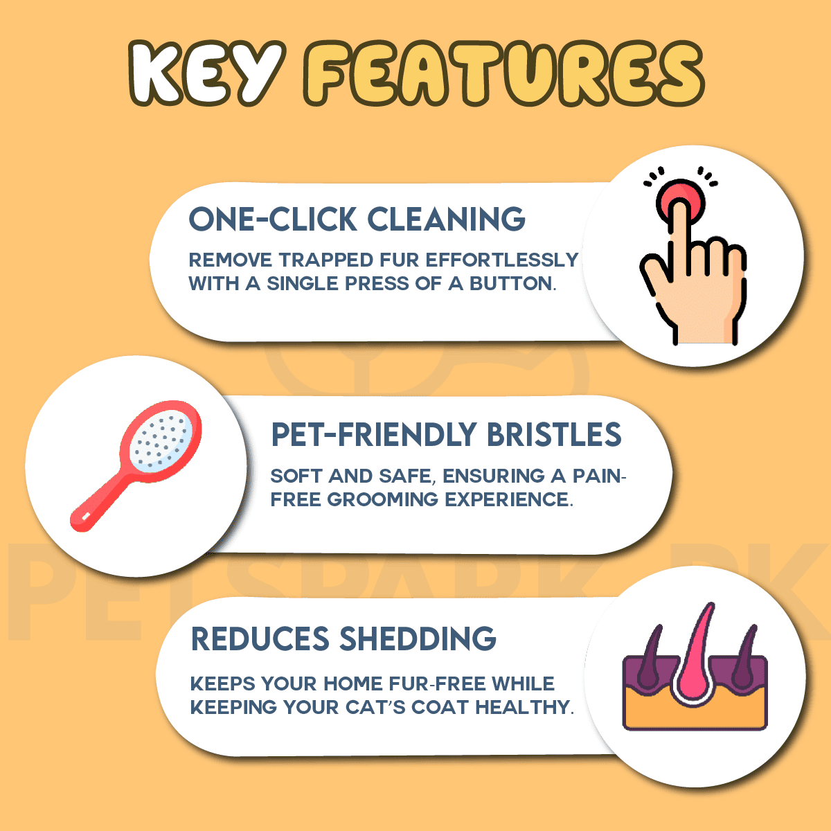 PumpKin Pie Self-Cleaning Brush Pets Park PK